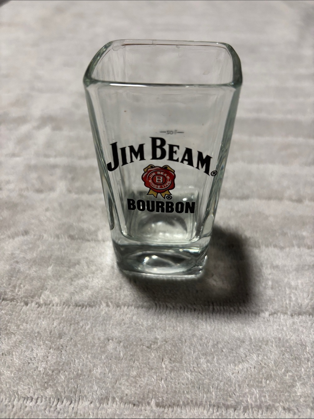 Jim Beam Bourbon Branded Square Shot Glass - Clear